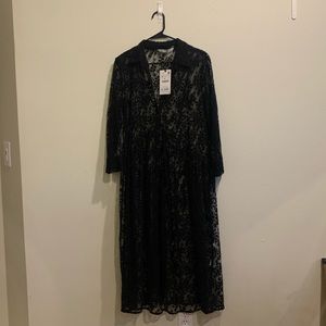 Long sleeve sheer lace dress